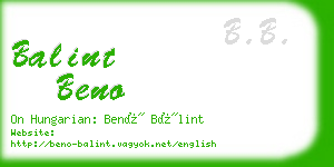 balint beno business card